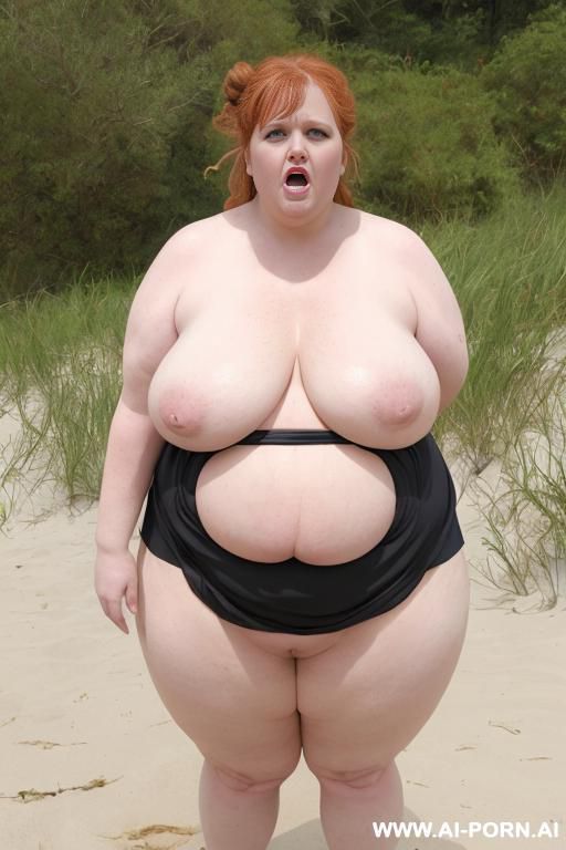 extreme obese bbw , naked, outdoor, walking, tails, front view - #main