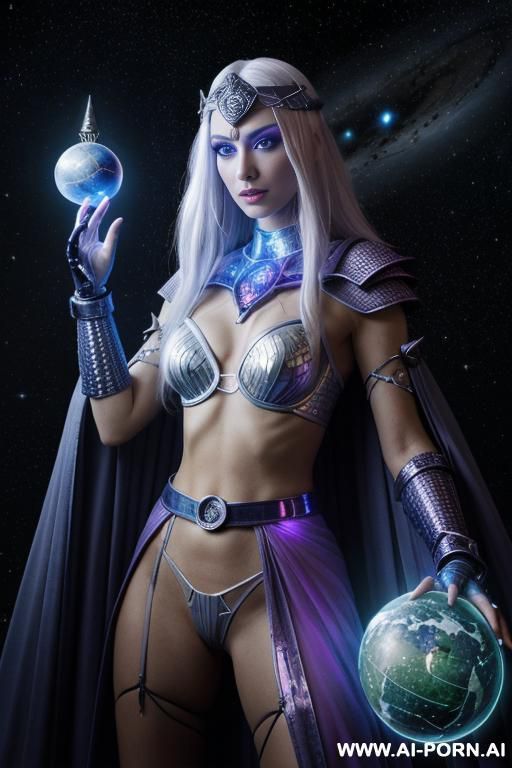 space wizard, looking at viewer, (eye contact), front view, finely detail, majestic view, ultra detailed face, highly detailed skin, highly detailed hands, tall athletic body, ((white colored shiny - #main