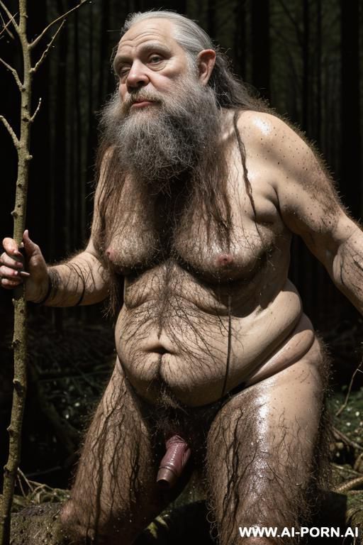 plump naked very hairy old granny goth female witch forest gnome very hairy armpits masturbate in mud dark forest swamp, giant hanging floppy old veiny breasts, very hairy armpits, fucked by fat hairy troll gnome - #main