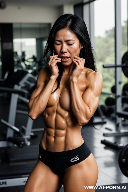 super fit athlete looking in the camera as she is fucked in the ass - #main