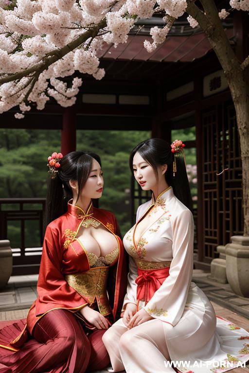 tea party, full clothes, pleated dress, chinese clothes, traditional clothes, chinese wedding - #main