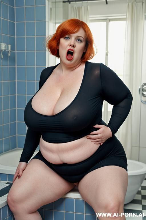 very fat bbw, huge ass, huge belly, huge arms, bbw face, wide open mouth - #main