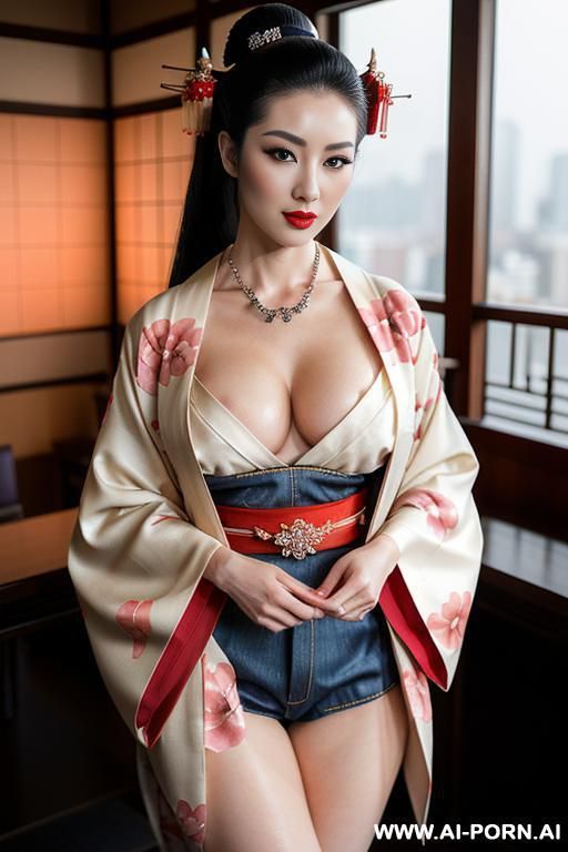((topless)), (pretty face), (natural plump breasts), (inviting eyes), (necklace), (wide hips), (thick thighs), (light tan), (soft slutty smile) - #main