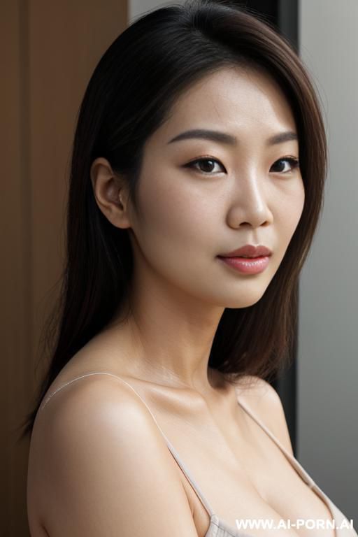 asian woman, front portrait, centered face, neutral expression, slightly full face, soft cheeks, natural body proportions, average build, healthy body, realistic w, soft lighting, realistic skin texture - #main