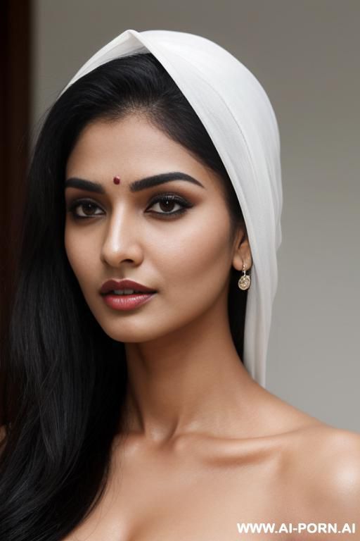 naked, busty, (aishvarya rai), high cheek bones, sharp chin, sharp nose, piercing eyes, white skin - #main