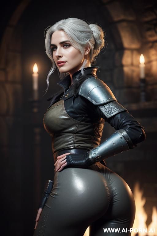 ((witcher princess ciri)) (keep face) (realistic look, super realistic) (frontal view) (full h image) (face and body to the viewer) (perfect hourglass figure) perfect round butt, narrow waist, - #main