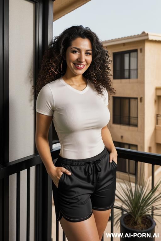 (((arabic ))), (( black short sleeve crew neck shirt, soccer shorts )), (modern texas ranch house), (christmas), (big full lips), ((smiling at the camera)), photorealistic, (ultra detailed photo), - #main