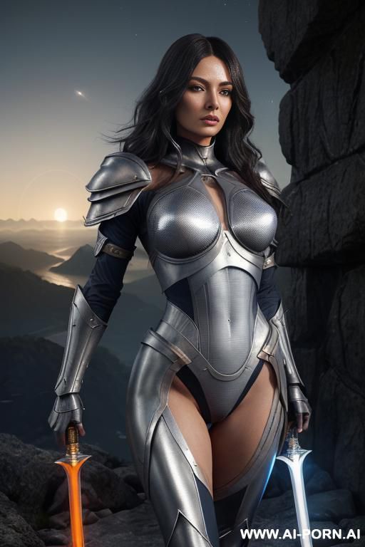 (front view), (looking at the viewer), (detailed face), (detailed body), (detailed hands), (detailed skin), well-toned slender atletic figure, silky long flowing hair, mystical makeup, eyes like gimlets, - #main