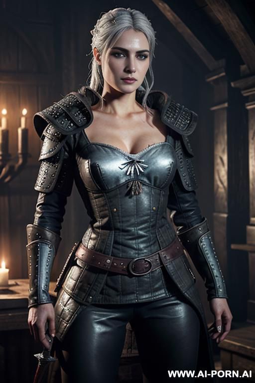 ((witcher princess ciri)) (frontal view) (keep face) (realistic look, super realistic) bubble butt, muscular thighs, thigh gap, narrow waist, firm boobs (perfect model face) beautiful detailed eyes - #main