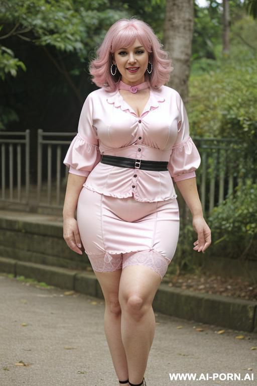 , full lips, button nose, hoop earrings, round boobs, hourglass bbw old ladies figure, tight waist girdle. amazon bbw old sexy curvy old ladies. sexy flowing silky dress. - #main