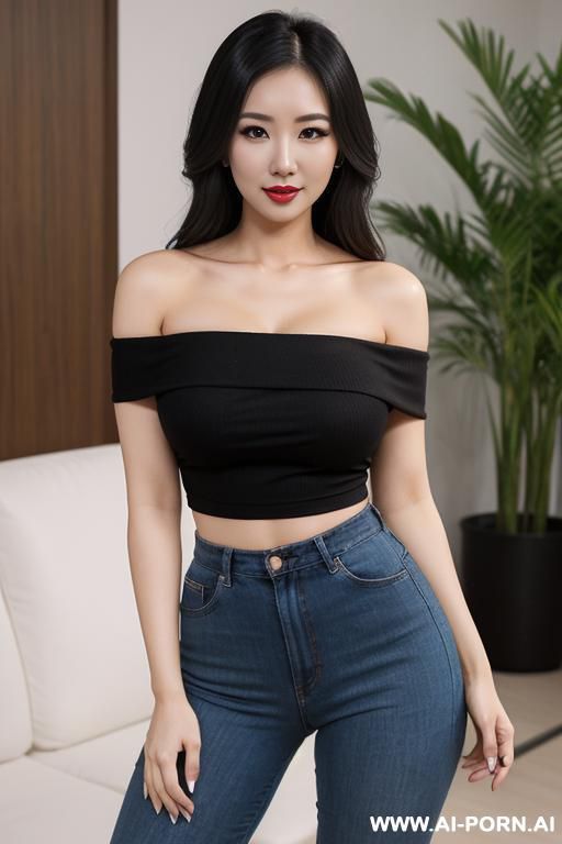 tight casual off shoulder, intellectual, sexy headshot, cartoon, tight waist - #main