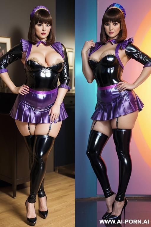 milf, wide hips, strong body, dressed like a very elegant lady, (((full body shot))), shapely legs, skirt, elegant uniform - #main