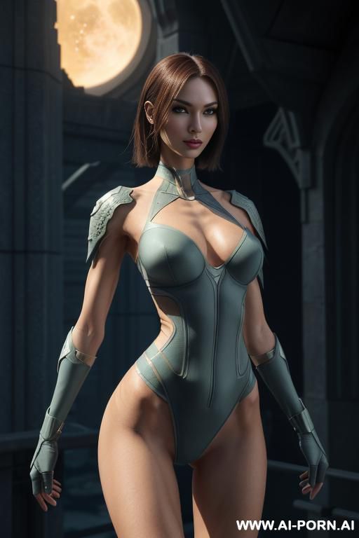(front view), (looking at the viewer), (detailed face), (detailed body), (detailed hands), (detailed skin), sci-fi swordwoman, well-toned slender atletic figure, silky long flowing hair, mystical makeup, - #main