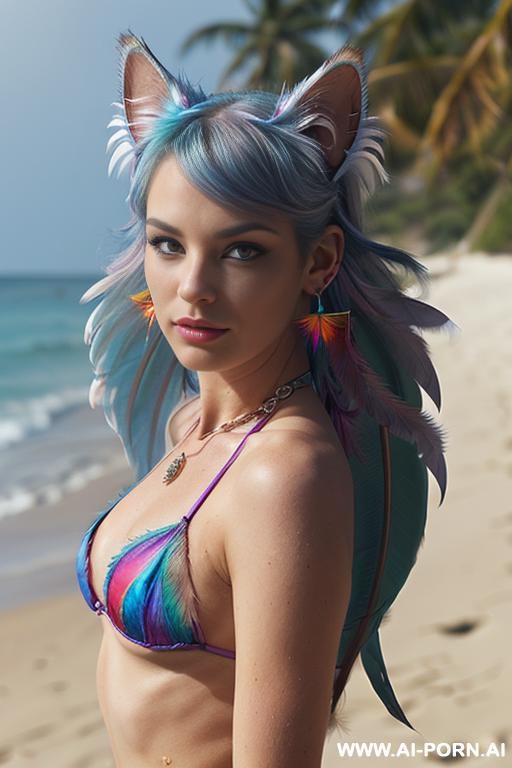 face, sexy, beautiful, ((bikini as seashell)), ((fantasy bikini)), ((roses)), ((eyes shw)), ((angel wings)), ((rainbow hair)), (( makeup)), ((glitter)), ((long bu hair)), ((heterochromia eyes)), ((wind)), (( - #main