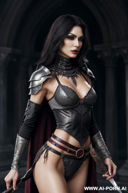 (front view), (looking at viewer), (eye contact), arrogant posture, detailed face, (cruel looking face), ultra realistic, terrifying eyes, (agressive shaded makeup), highly detailed skin, pallid gray - #main