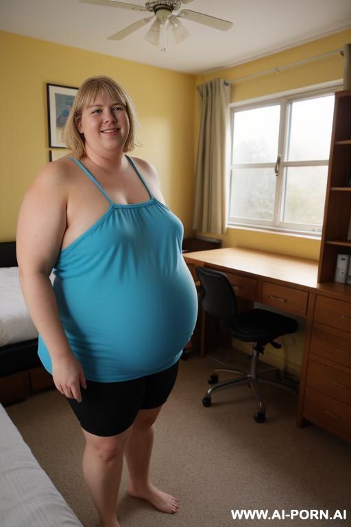 large shoulders, wide hips, verysaggy tits, hairy pussy, fat arms, full side view, woman with a huge dick, short messy hair, giant penis - #main