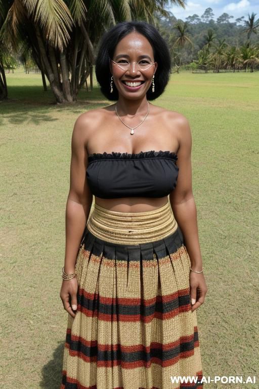 papuan woman, straw skirt - #main