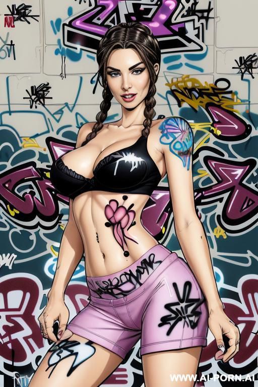 ((((image comic-drawing cartoon style)))) down level shot boobs in closedup ((((sky landscape)))) at the outdoor in the roller park ((((seductive gaze)))) from behind pretty italian woman full lips - #main
