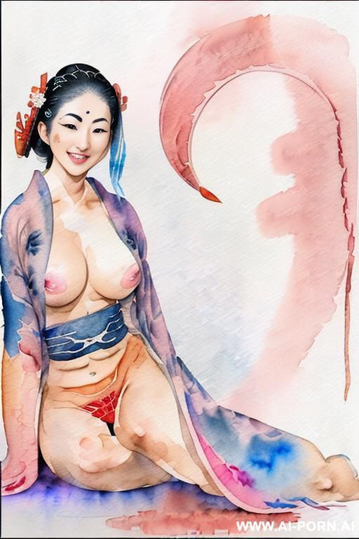 ((((showing tits)))) ((((topless)))) (((((geisha)))) ((((image comic-drawing watercolor style)))) ((((down level shot)))) ((((open kimono)))) ((((seductive gaze)))) ((((smile)))) ((((bending over sitting on)))) ((((image comic-drawing watercolor style)))) - #main