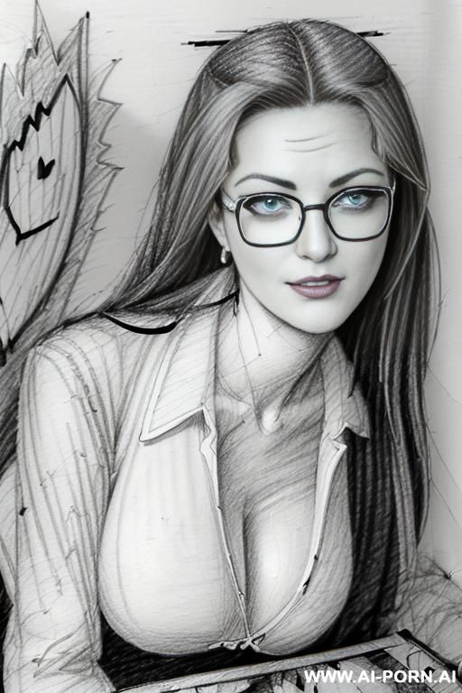 ((((face close up))) ((((each panel a different pose sexy)))) ((((image comic-drawing pencil style)))) down level shot boobs in closedup ((((orgasm face))) ((((office woman)))) ((((siting on descktop - #main