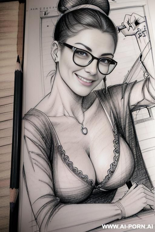 ((((face shot)))) ((((each panels a different pose sexy)))) ((((image comic-drawing pencil style)))) up level shot boobs in close up ((((landscape office)))) ((((office woman)))) ((((siting on table sexy - #main
