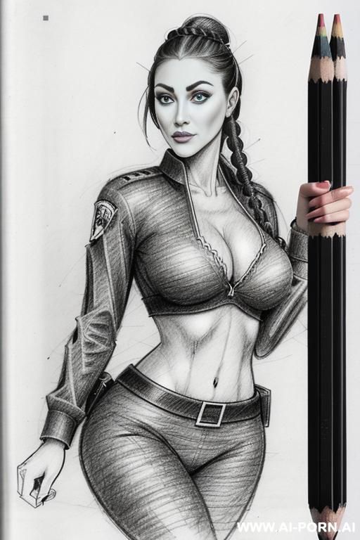 ((((mediun body shot)))) ((((horizonte gaze)))) ((((each panel a different pose sexy)))) ((((image comic-drawing pencil style)))) down level shot ((((landscape office)))) ((((security guard)))) ((((walking)))) - #main