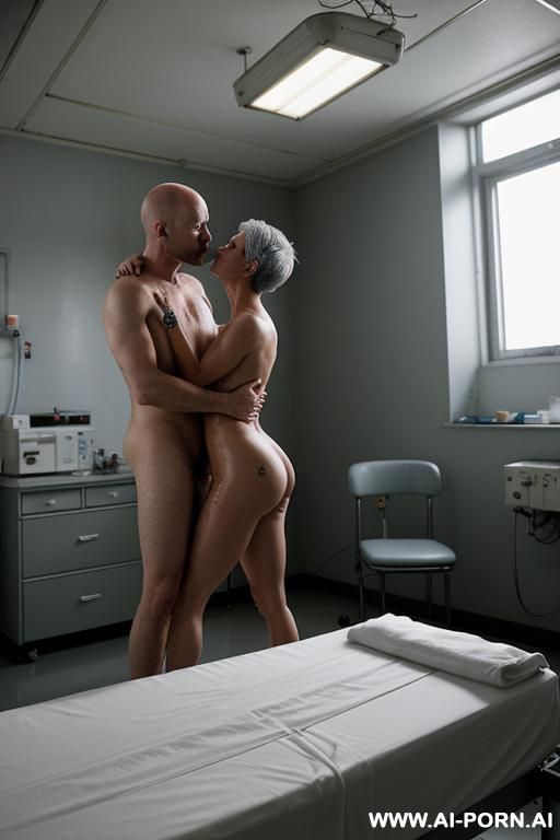 ((very old mature submissive grandma hugging and kissing superior misogynistic muscular thirty year old bald man)) ((completely nude barefoot)) ((man standing on floor hugging and kissing grandma)) ((full body view)) ((hi-quailty)) ((super realistic)) - #main