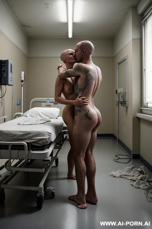 ((very old mature saggy wrinkled submissive grandma hugging and kissing superior misogynistic muscular thirty year old bald man)) ((completely nude barefoot)) ((man standing on floor hugging and - #main