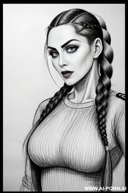 ((((image comic-drawing pencil style)))) down level shot ((((surpised face)))) face close up ((((landscape underground parking )))) ((((security guard)))) ((((walking sexy pose)))) ((((surprised face)))) - #main