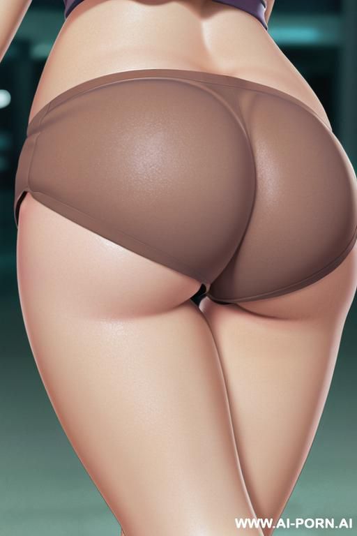 (((image comic-drawing pencil style))) (((close up ass shot))) ((((showing cheeks fat ass on tight shorts)))) brunette pixie haircut (sexy slut) (from behind) (((in the underground parking))) (walking - #main