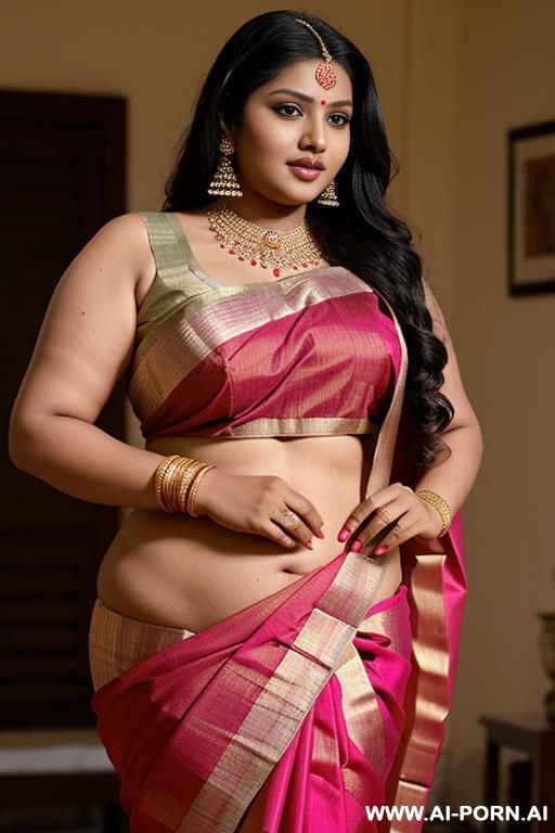 ancient indian chubby queen in a traditional saree watches on an indian chubby full naked female with shaved vagina - #main
