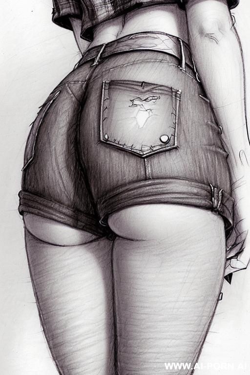 ((((landscape a under ground parking)))) (((image comic-drawing pencil style))) (((close up ass shot))) brunette pixie haircut (sexy slut) (from behind) ((((chuby ass)))) (walking sexy) (short-sleeved - #main