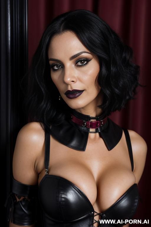 beautiful pornstar, black leather, gothic ruby possession slut collar - #main