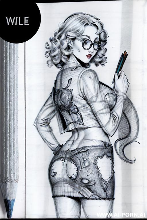 ((((in one panel))) ((((mediun body shot)))) ((((image comic-drawing pencil style)))) down level shot boobs in closedup ((((from behind)))) ((((in the photography studio)))) ((((camera)))) ((((hostile)))) - #main