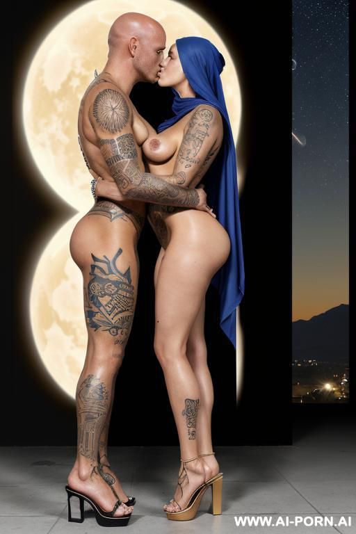 ((dominant gangster boss bald man hugging and kissing weak submissive timid gangster moll holy sacred virgin mother)) ((weak submissive timid holy sacred virgin mother completely nude with wide hips - #main
