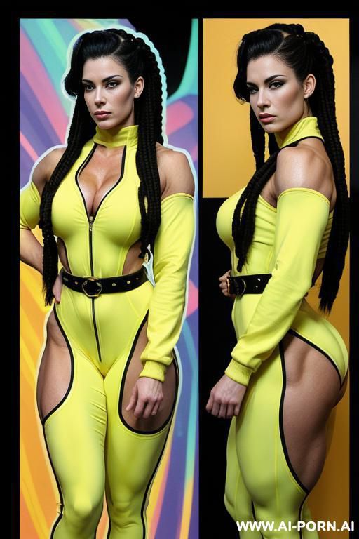 (((keep face and body shape)))!!! image comic-drawing vintage style, sci-fi, atompunk, slender body in the sci-fi city, sci-fi yellow jacket, fantasy arab dress, sci-fi cap, in white background, image comic-drawing vintage style - #main