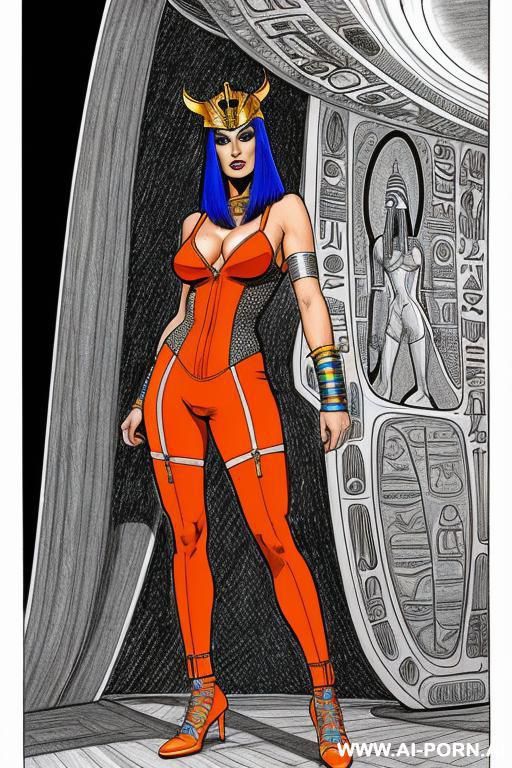 image comic-drawing pencil style. the hyper-muscular old gay, dressed in a fantasy bodysuit, enters the spaceship. his chest, abs, buttocks, arms, and legs are clearly defined, and his huge cock - #main