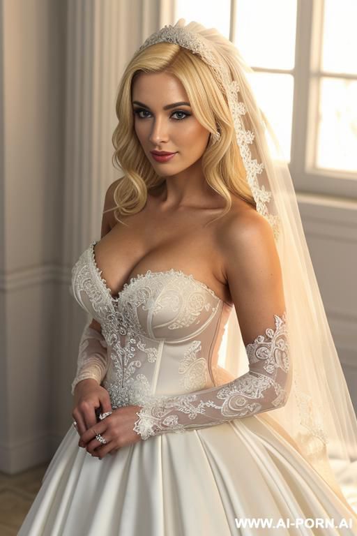 sexy bride, front view, white background. - #main