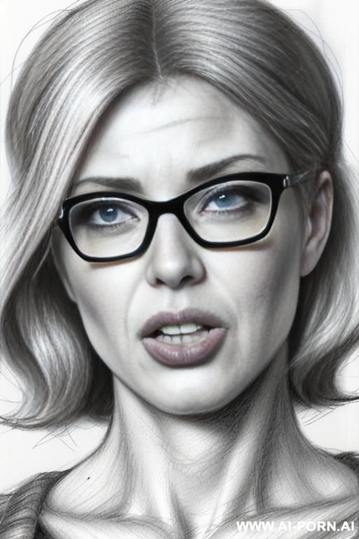 ((((image comic-drawing pencil style)))) ((((close up face shot)))) ((((very impressed)))) ((((eyes contact direct)))) ((((in the office)))) ((((very open eyes)))) ((((open mouth and tongue out)))) ((((silly - #main