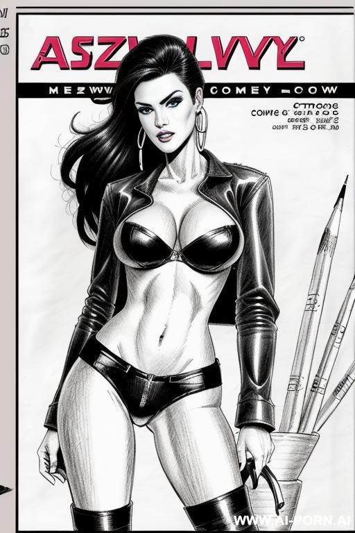 ((((magazine cover)))) ((((image comic-drawing style)))) down level shot boobs in closedup sky cloudy at sunset at the outdoor motorcycle superbike festivalshows pretty italian woman full lips. shocked - #main