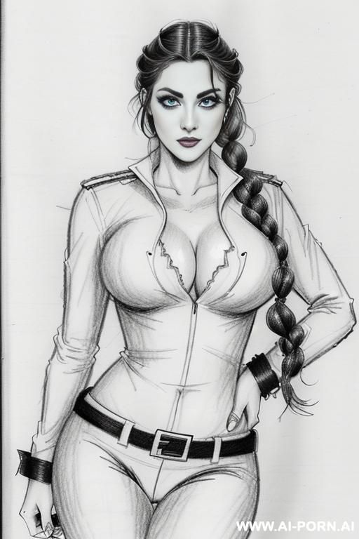 ((((mediun body shot)))) (((on three panels))) ((((each panel a different pose sexy)))) ((((image comic-drawing pencil style)))) down level shot ((((landscape office)))) ((((security guard)))) ((((walking - #main