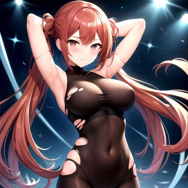 Roana Epic Seven 1girl Areola Slip Arm Garter Armpits Arms Behind Head Black Bodysuit Blush Bodysuit Breasts Brown Hair Covered, 36006489 - AIHentai - aihentai.co on pornsimulated.com