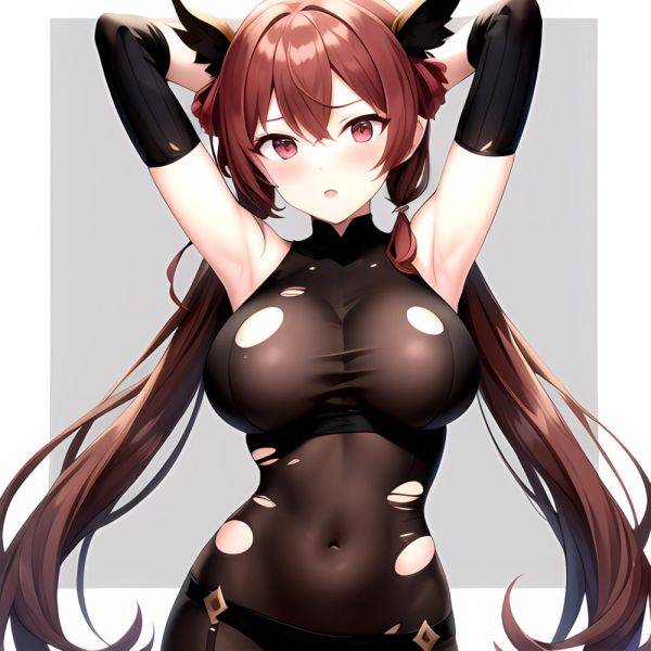 Roana Epic Seven 1girl Areola Slip Arm Garter Armpits Arms Behind Head Black Bodysuit Blush Bodysuit Breasts Brown Hair Covered, 60450401 - AIHentai - aihentai.co on pornsimulated.com