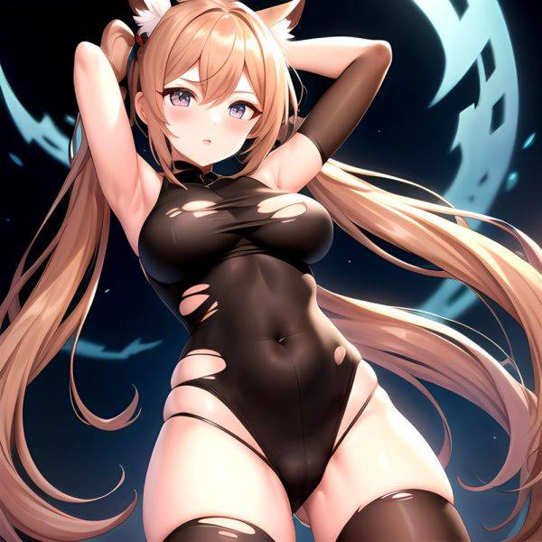 Roana Epic Seven 1girl Areola Slip Arm Garter Armpits Arms Behind Head Black Bodysuit Blush Bodysuit Breasts Brown Hair Covered, 807807975 - AIHentai - aihentai.co on pornsimulated.com