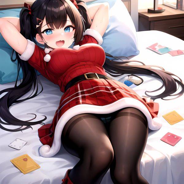 Hanae Blue Archive Hanae Christmas Blue Archive 1girl D Blue Eyes Blush Boots Box Breasts Clothes Lift Come Hither Condom, 2269702102 - AIHentai - aihentai.co on pornsimulated.com