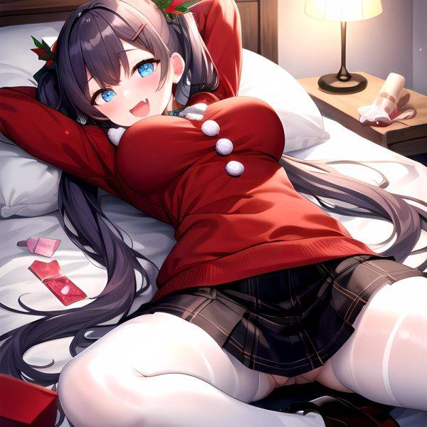 Hanae Blue Archive Hanae Christmas Blue Archive 1girl D Blue Eyes Blush Boots Box Breasts Clothes Lift Come Hither Condom, 3111783789 - AIHentai - aihentai.co on pornsimulated.com