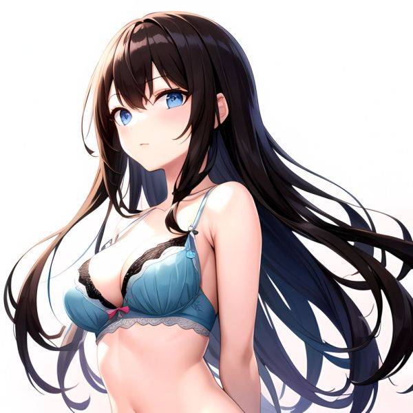 1girl Standing Lingerie Blue Eyes Arms Behind Back Simple Background Anime Girl Facing The Viewer Uwu, 2811151110 - AIHentai - aihentai.co on pornsimulated.com