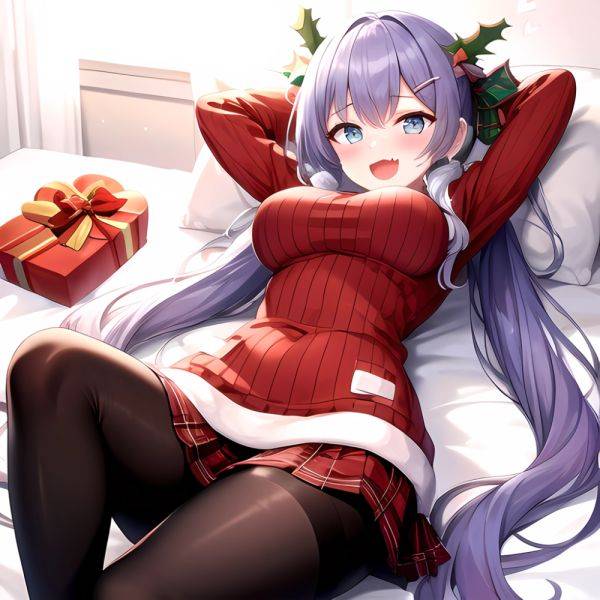 Hanae Blue Archive Hanae Christmas Blue Archive 1girl D Blue Eyes Blush Boots Box Breasts Clothes Lift Come Hither Condom, 2404452240 - AIHentai on pornsimulated.com