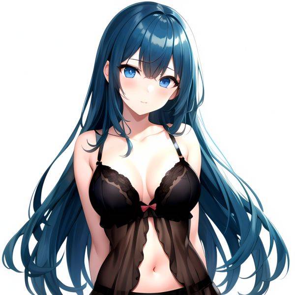 1girl Standing Lingerie Blue Eyes Arms Behind Back Simple Background Anime Girl Facing The Viewer Uwu, 369817285 - AIHentai on pornsimulated.com