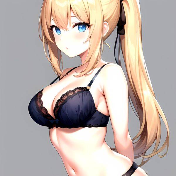 1girl Standing Lingerie Blue Eyes Arms Behind Back Simple Background Anime Girl Facing The Viewer Uwu, 2726523357 - AIHentai on pornsimulated.com